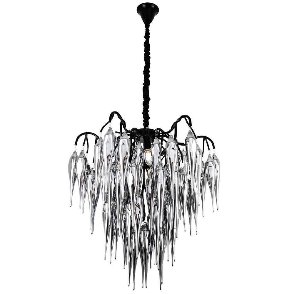 Люстра со стеклянными подвесками дымчатого цвета Ambre Glass Chandelier 70