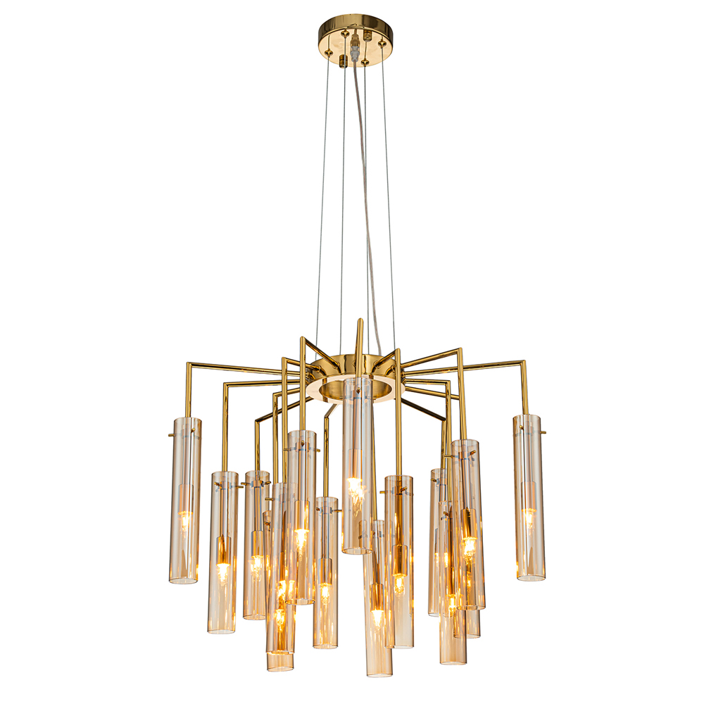 Люстра со стеклянными цилиндрическими плафонами Luminous Cylinders Amber