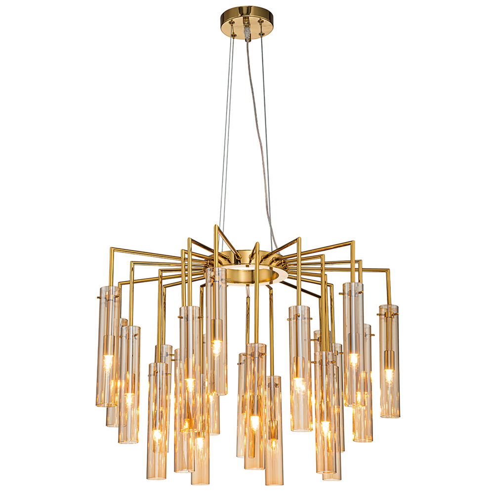 Люстра со стеклянными цилиндрическими плафонами Luminous Cylinders Amber