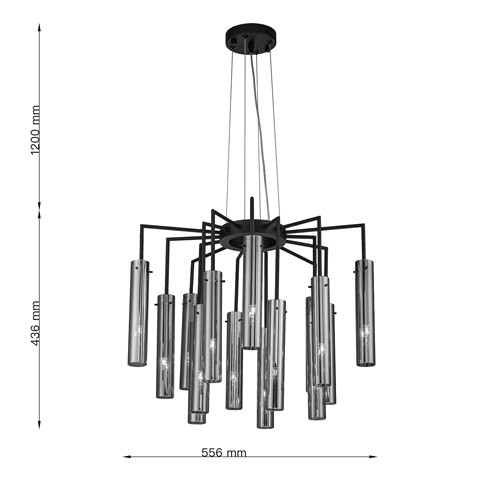 Люстра со стеклянными цилиндрическими плафонами Luminous Cylinders Amber