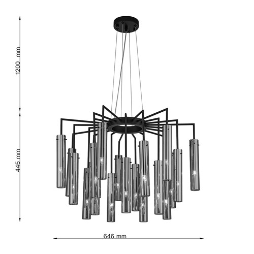 Люстра со стеклянными цилиндрическими плафонами Luminous Cylinders Amber