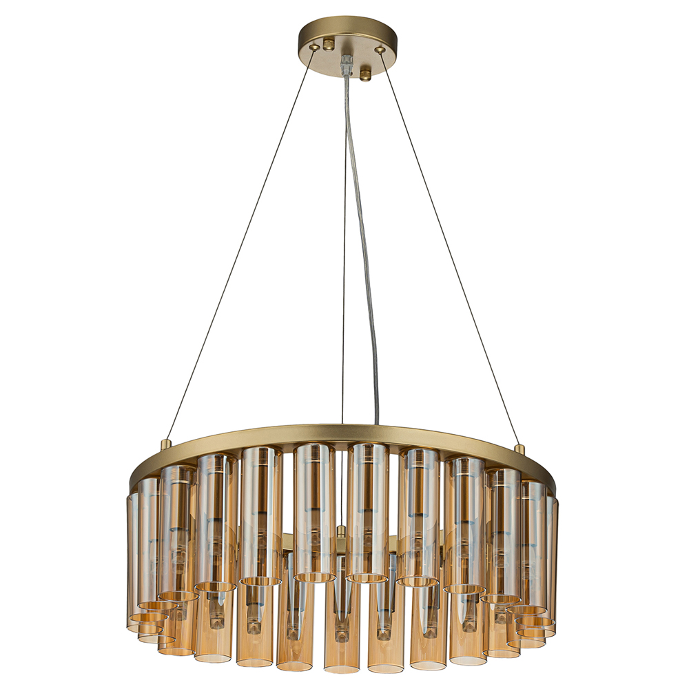 Люстра со стеклянными цилиндрическими плафонами Luminous Cylinders Amber Round