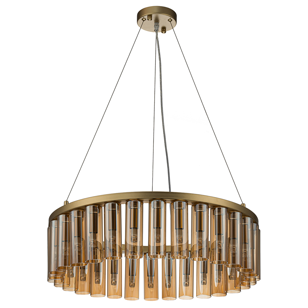 Люстра со стеклянными цилиндрическими плафонами Luminous Cylinders Amber Round
