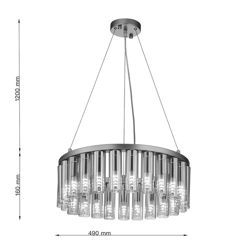 Люстра со стеклянными цилиндрическими плафонами Luminous Cylinders Amber Round
