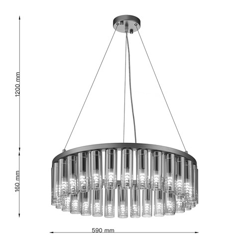 Люстра со стеклянными цилиндрическими плафонами Luminous Cylinders Amber Round