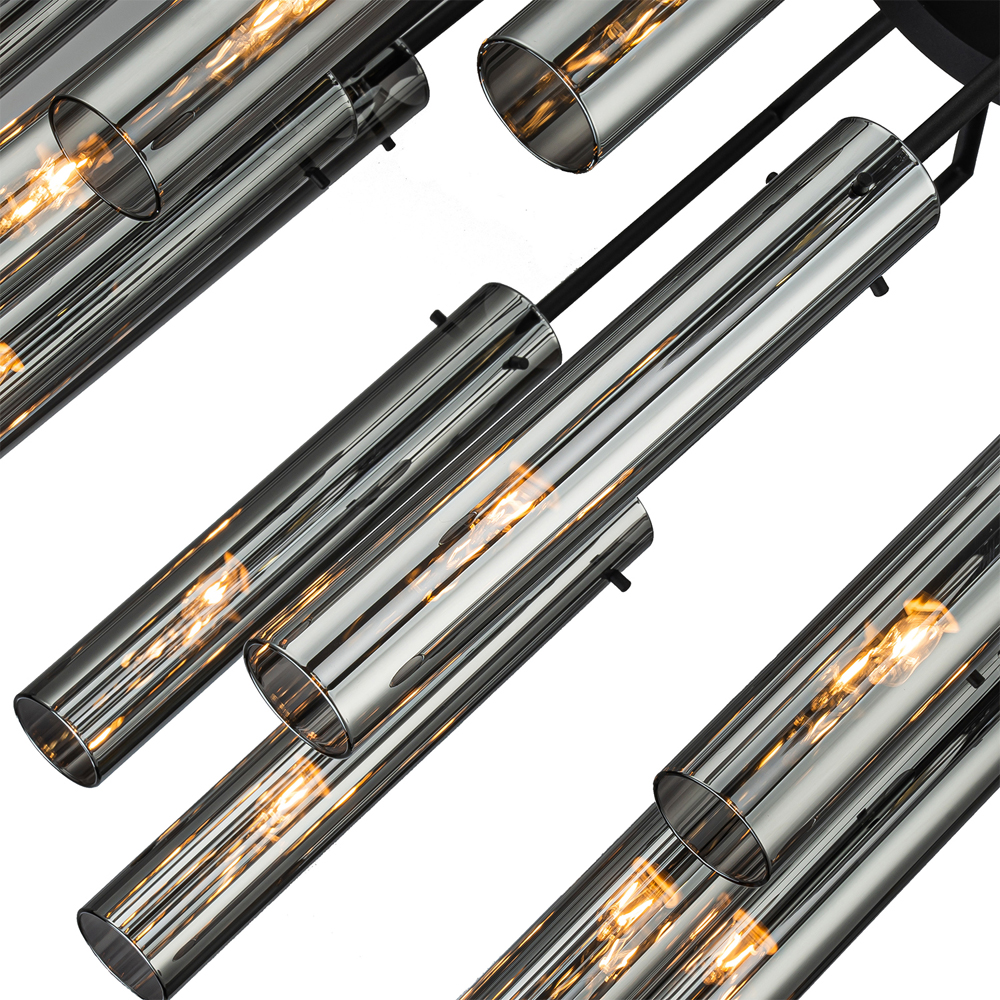 Люстра со стеклянными цилиндрическими плафонами Luminous Cylinders Smoky