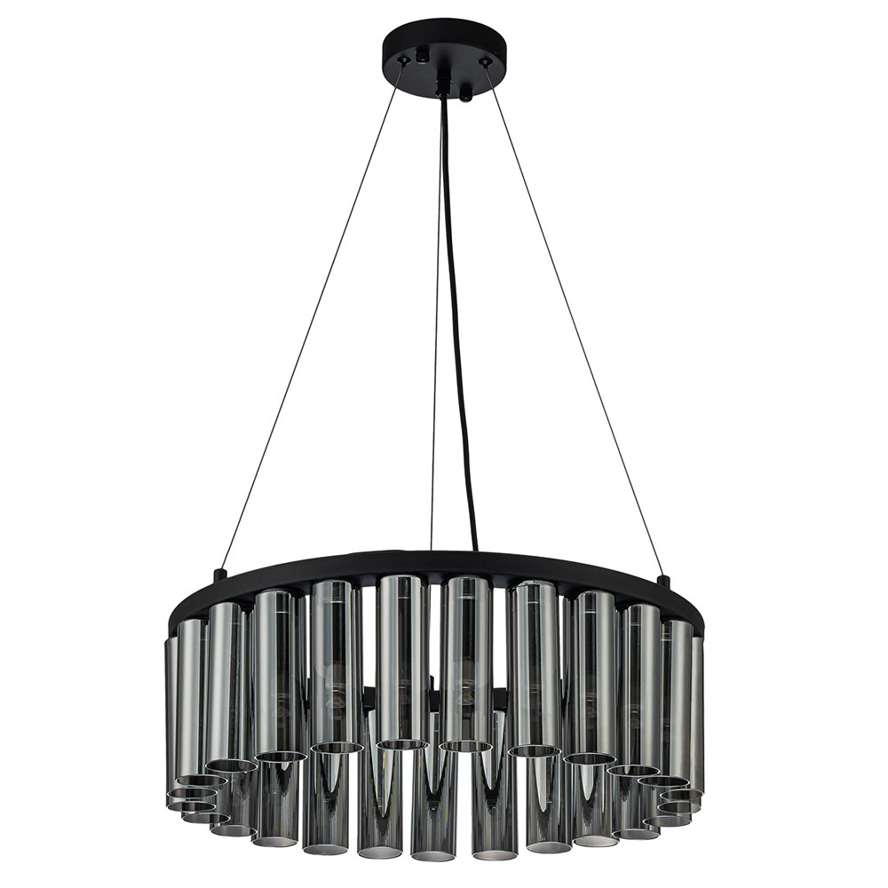 Люстра со стеклянными цилиндрическими плафонами Luminous Cylinders Smoky Round