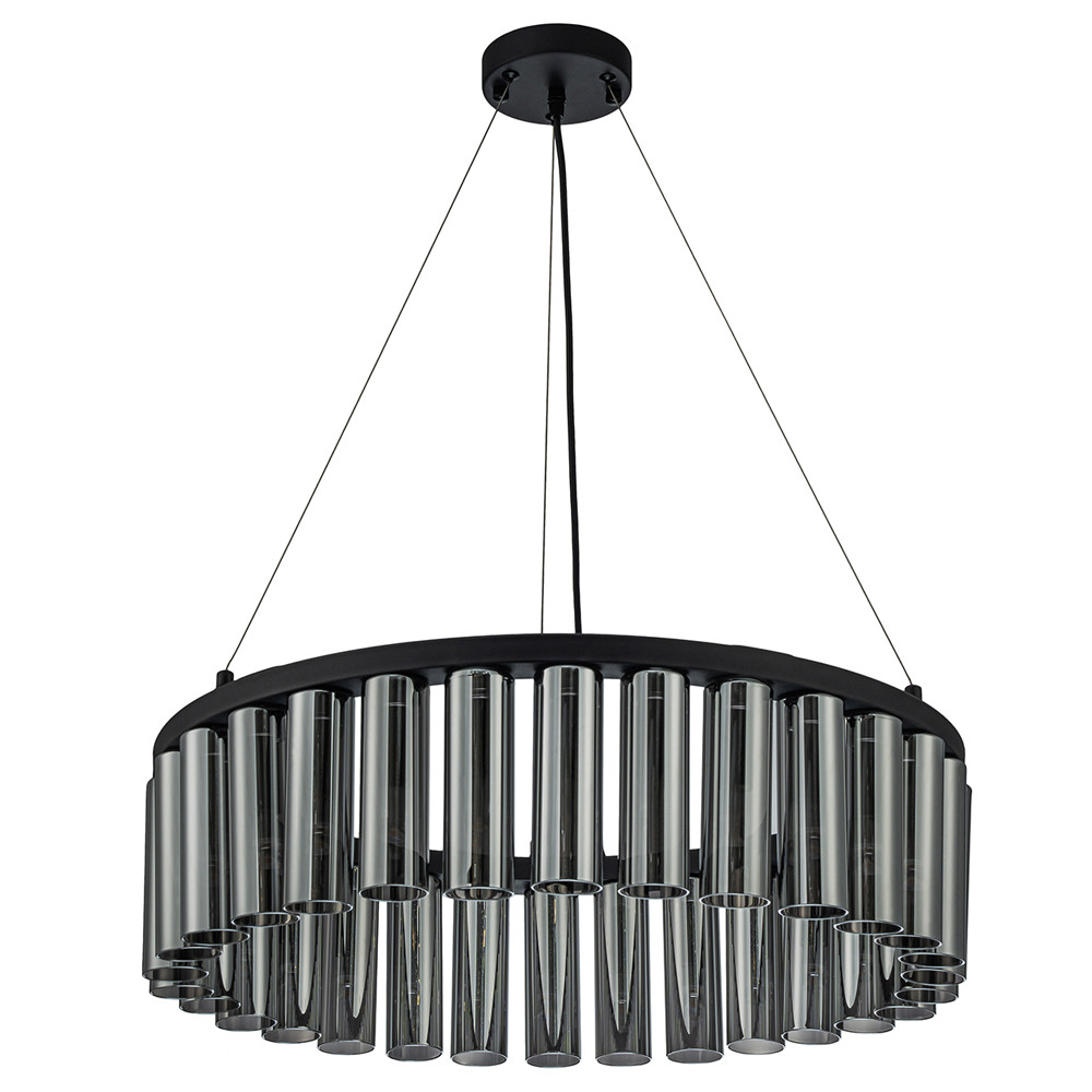 Люстра со стеклянными цилиндрическими плафонами Luminous Cylinders Smoky Round