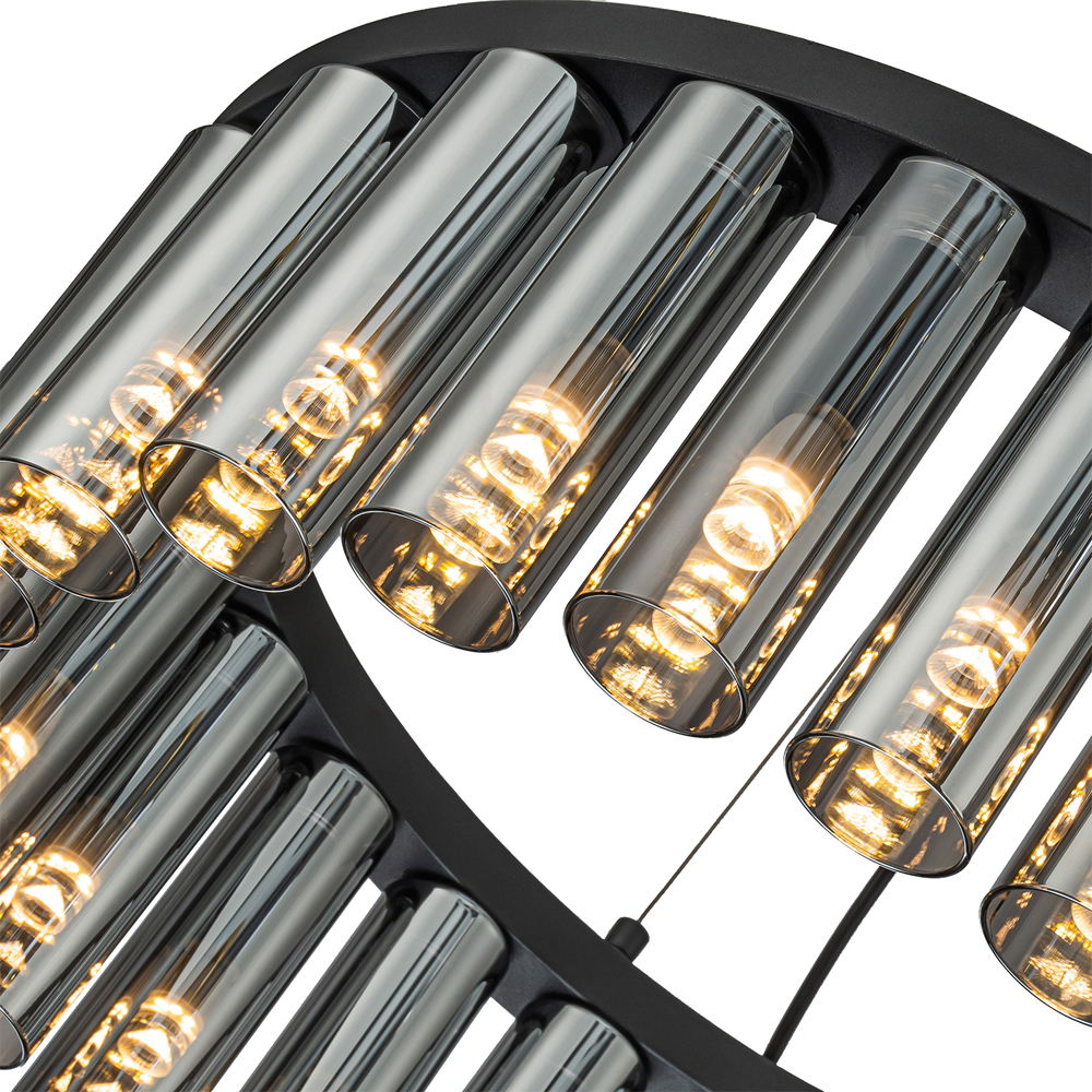 Люстра со стеклянными цилиндрическими плафонами Luminous Cylinders Smoky Round