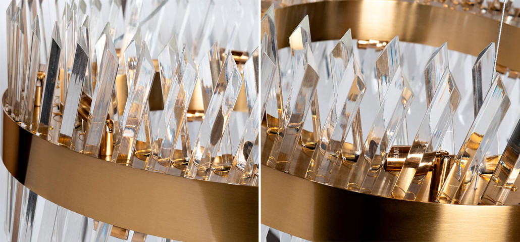 Люстра стеклянная Chantal латунь 60 см