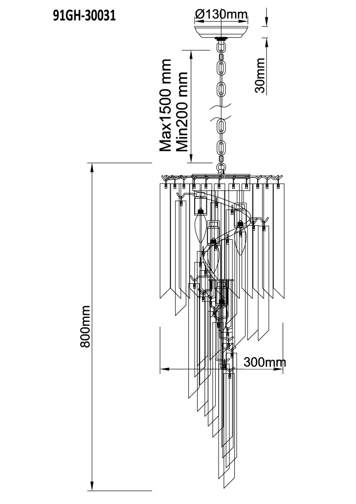 Люстра стеклянная Fountain