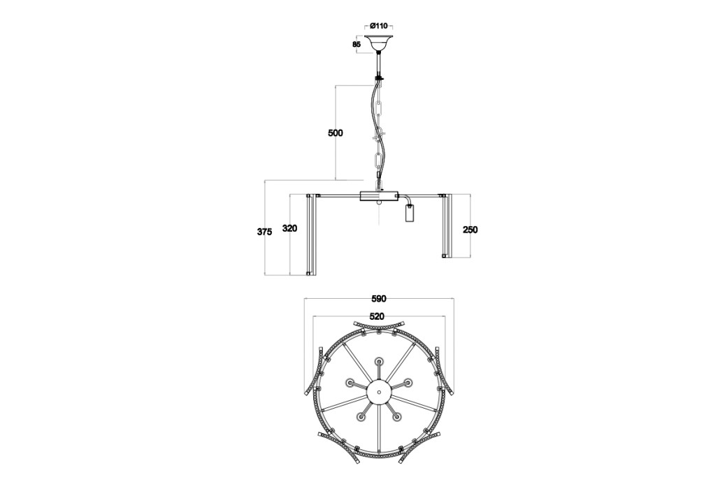 Люстра стеклянная Laurent