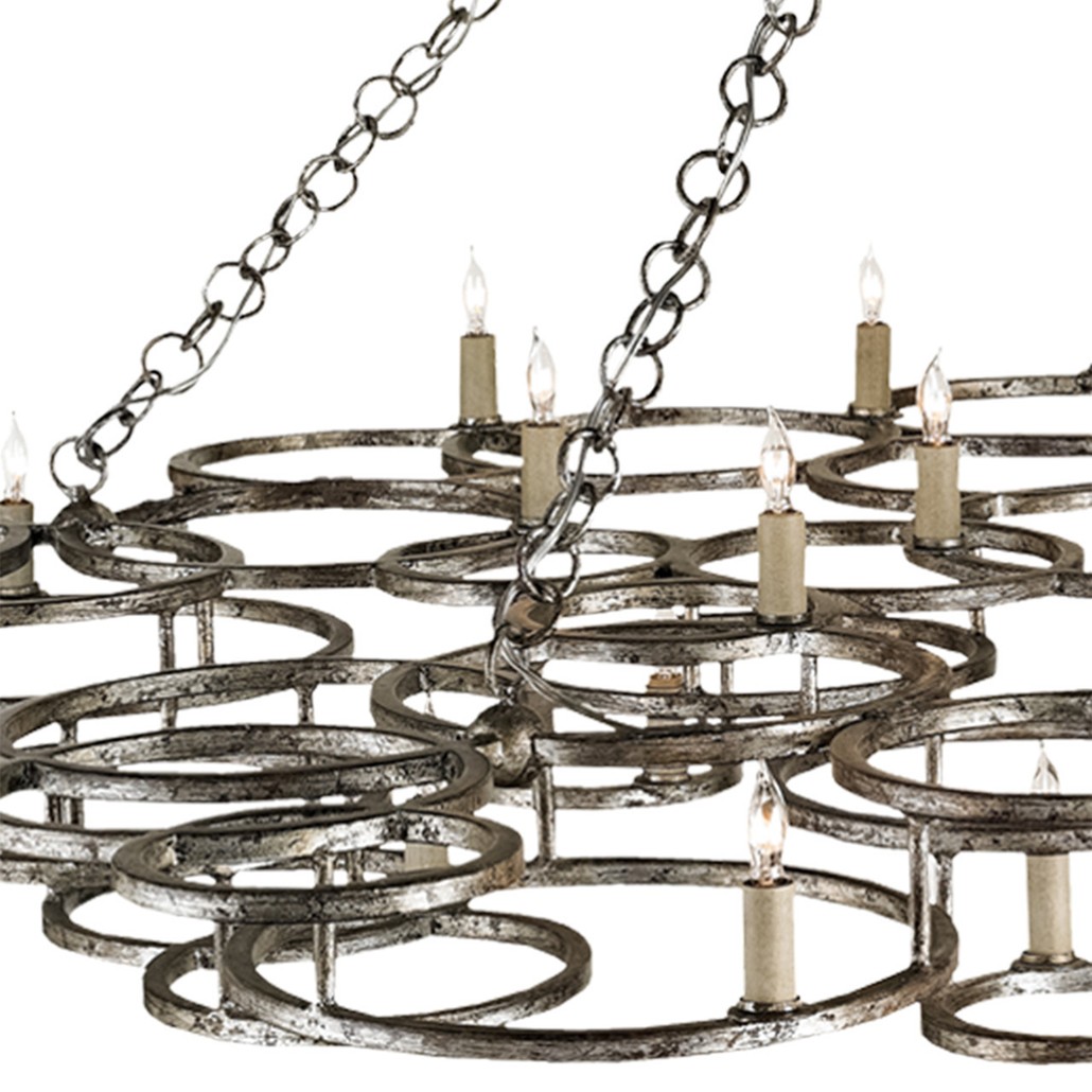 Люстра фигурная многоярусная из круглых элементов Round Metal Element