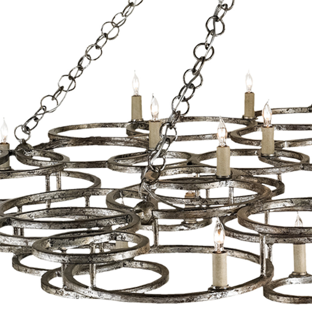 Люстра фигурная многоярусная из круглых элементов Round Metal Element