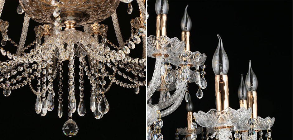 Люстра Хрустальная Peaks Золотая