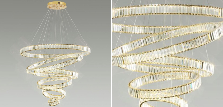 Люстра Хрустальная Ring Horizontal 6 колец на 260 Вт