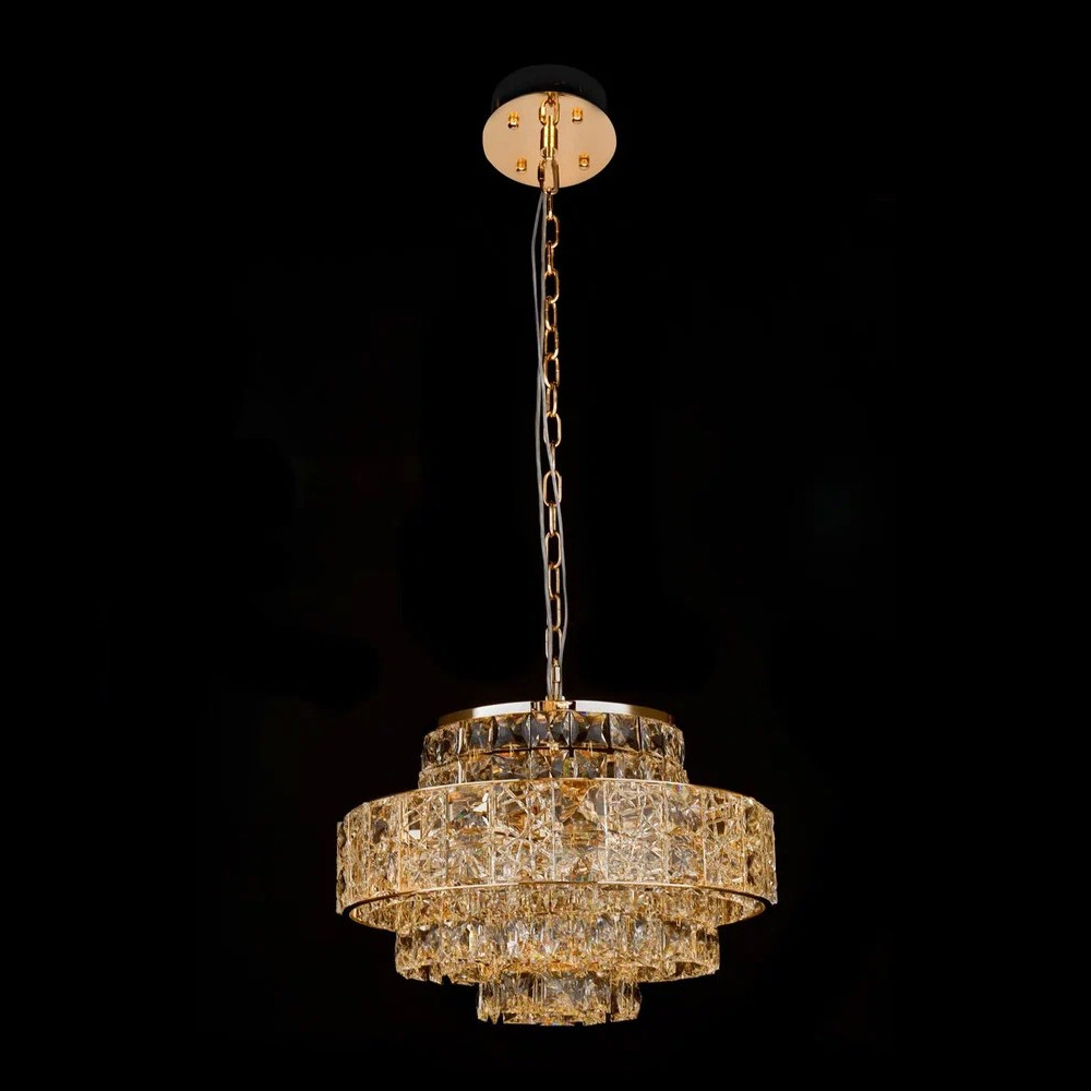 Люстра хрустальная в неоклассическом стиле на золотистом каркасе Majesty