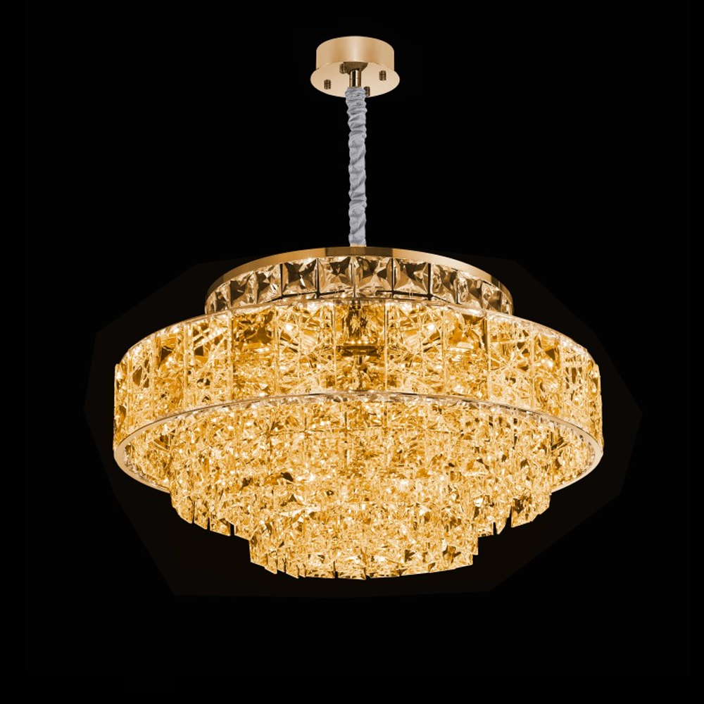 Люстра хрустальная в неоклассическом стиле на золотистом каркасе Majesty