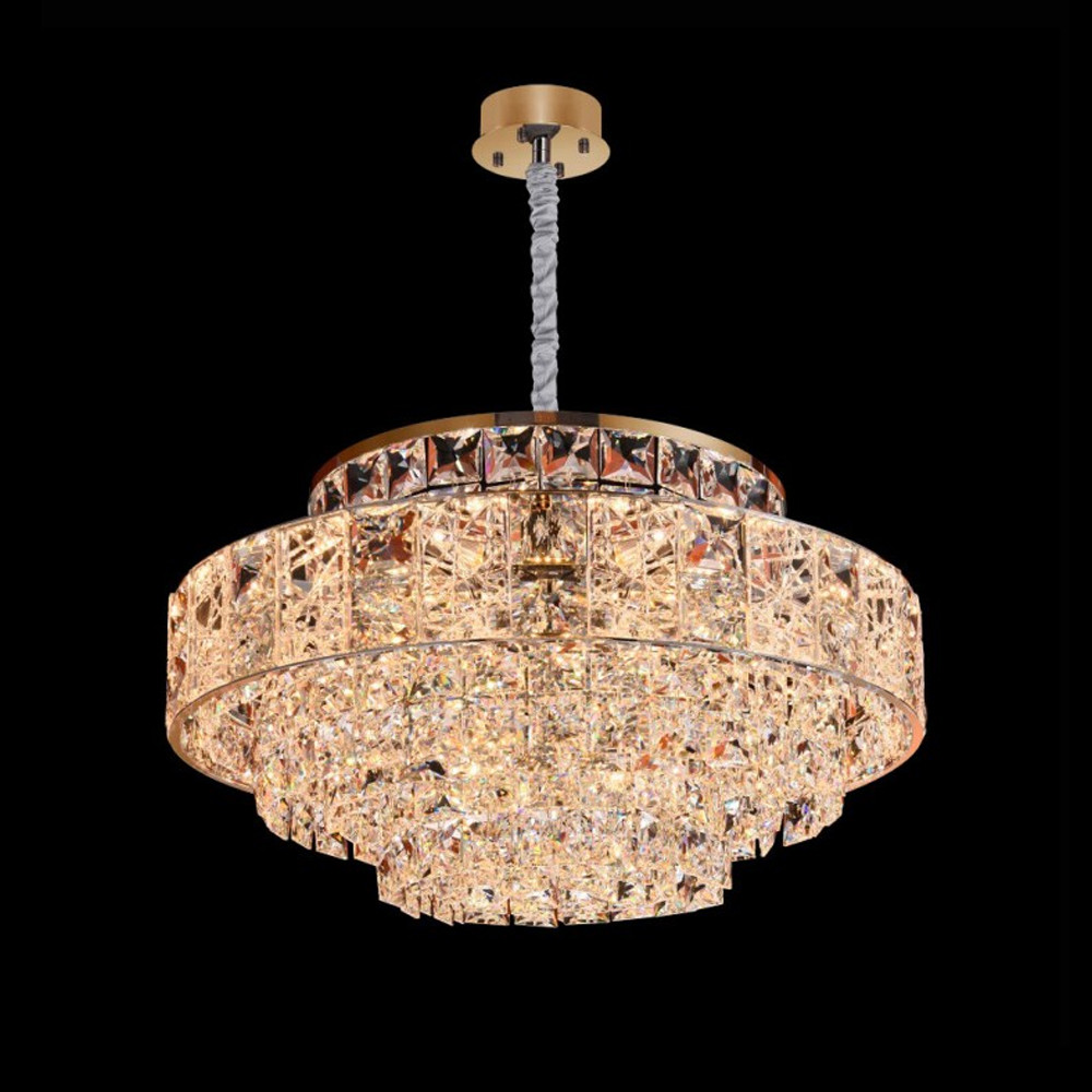 Люстра хрустальная в неоклассическом стиле на золотистом каркасе Majesty