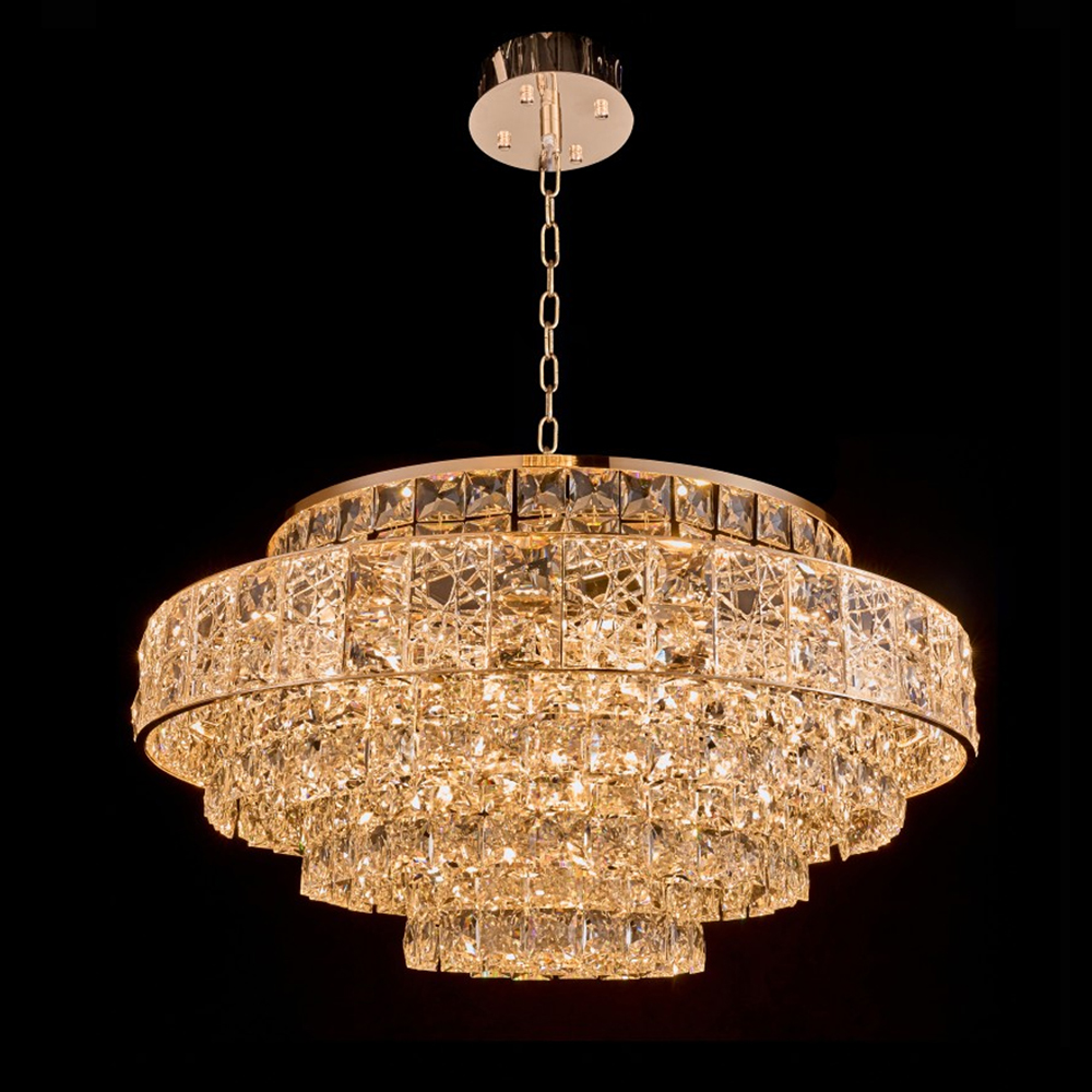 Люстра хрустальная в неоклассическом стиле на золотистом каркасе Majesty