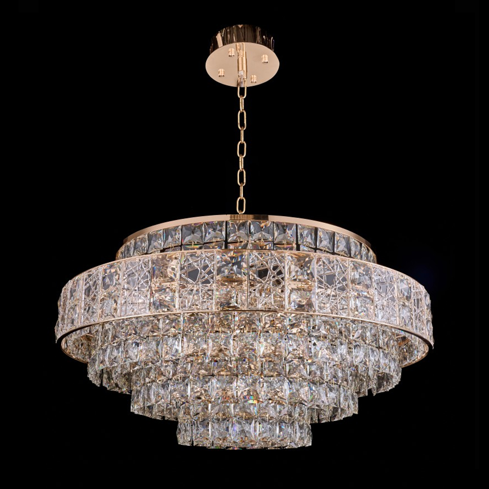 Люстра хрустальная в неоклассическом стиле на золотистом каркасе Majesty