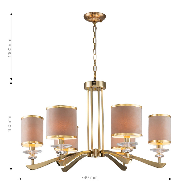 Люстра цвета латуни Salony D78 см
