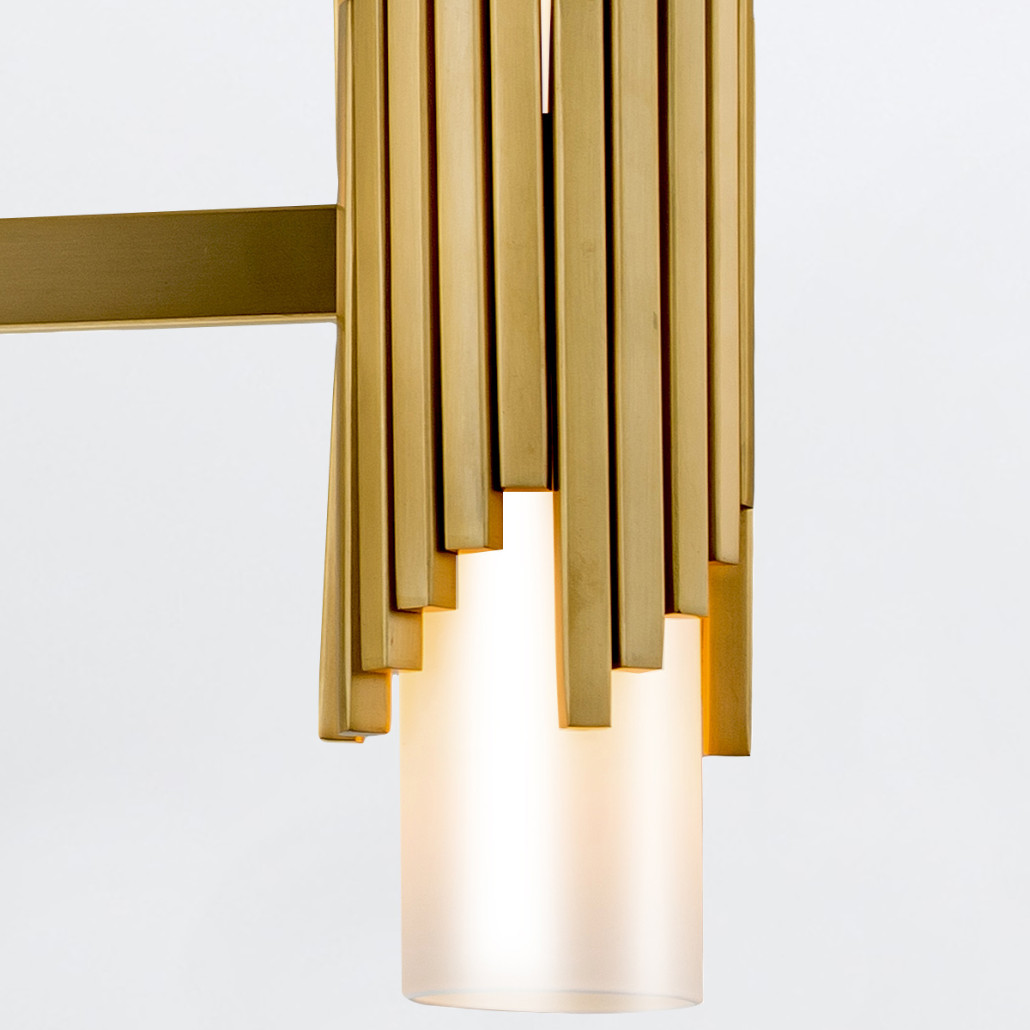 Люстра цвета латунь с 4-мя матовыми цилиндрическими плафонами Elstead Lighting