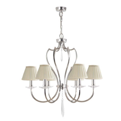 Люстра цвета никель с 6-ю лампами и стеклянными подвесками Elstead Lighting