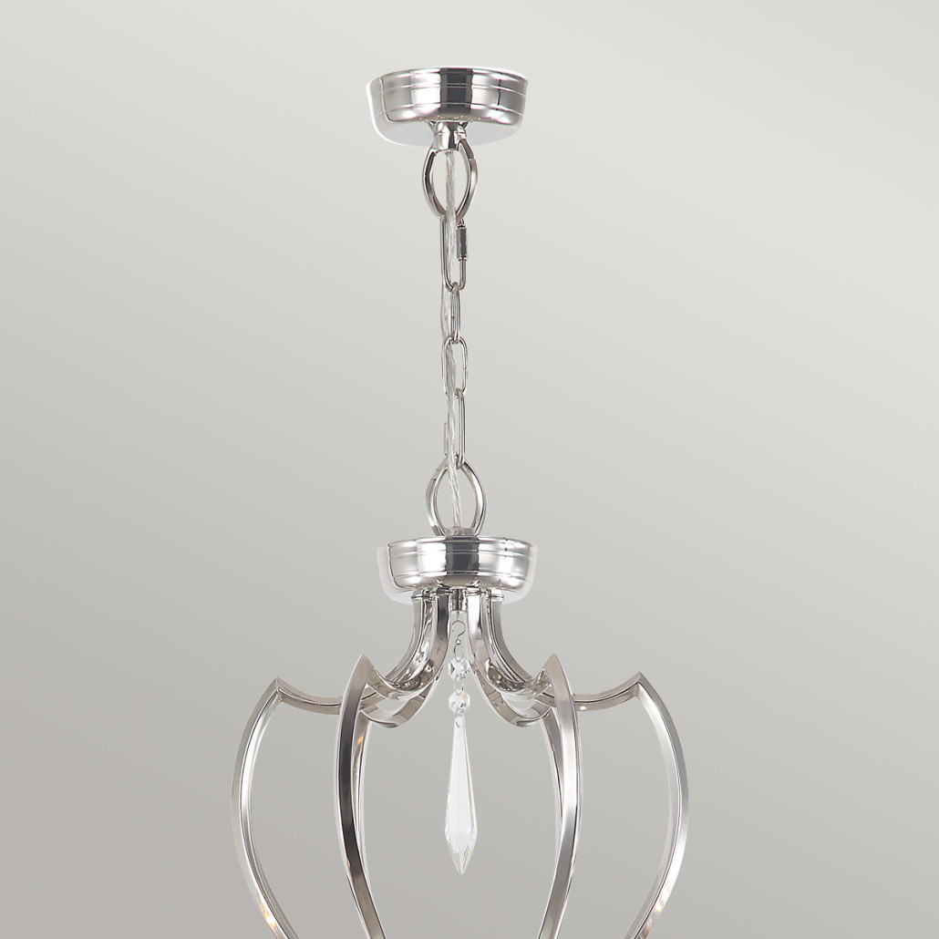 Люстра цвета никель с 6-ю лампами и стеклянными подвесками Elstead Lighting