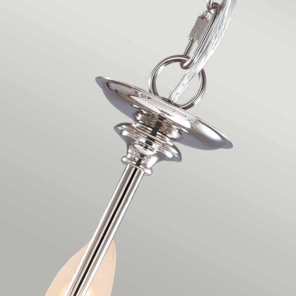 Люстра цвета никель с прозрачными стеклянными подвесками в форме капель Elstead Lighting