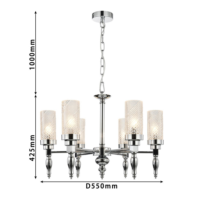 Люстра цвета хром Balusters D55 см