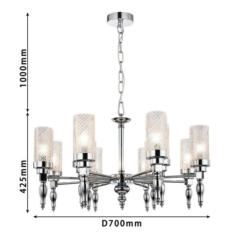 Люстра цвета хром Balusters D70 см