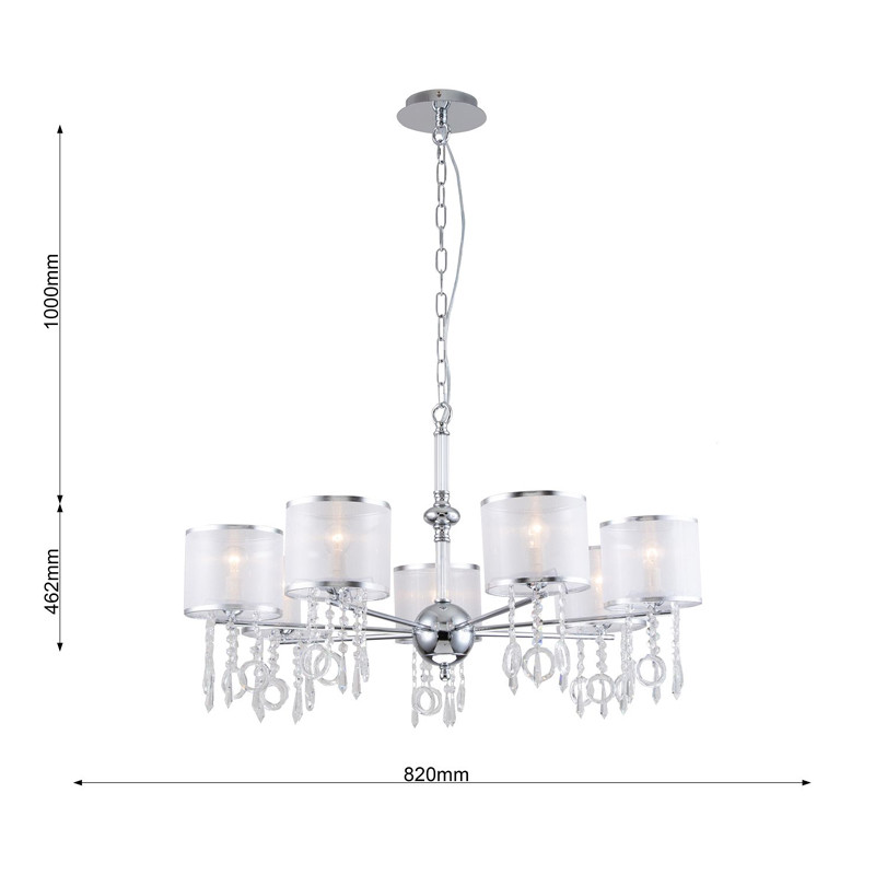 Люстра цвета хром с хрустальным декором Crystal Things