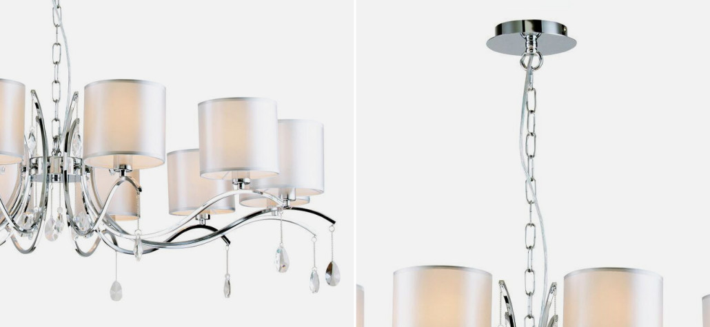 Люстра цвета хром с хрустальным декором Tendril 12 ламп