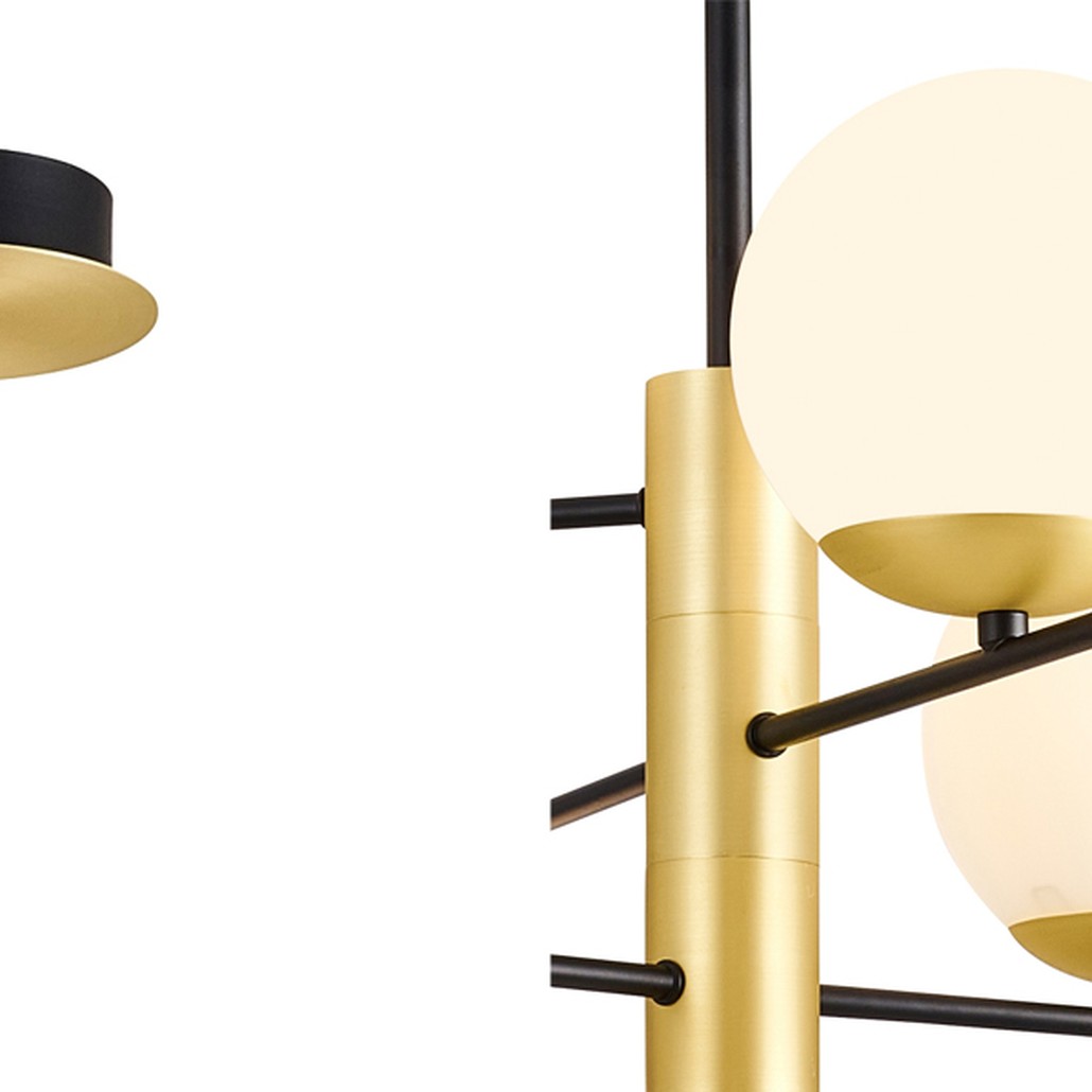 Люстра Черная с Золотом Spike Balls Hanging 6 Lamp