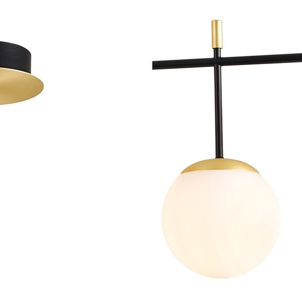 Люстра Черная с Золотом Spike Balls Hanging 9 Lamp