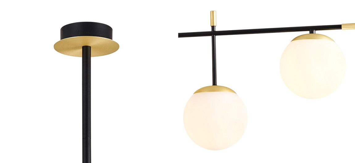 Люстра Черная с Золотом Spike Balls Hanging 9 Lamp
