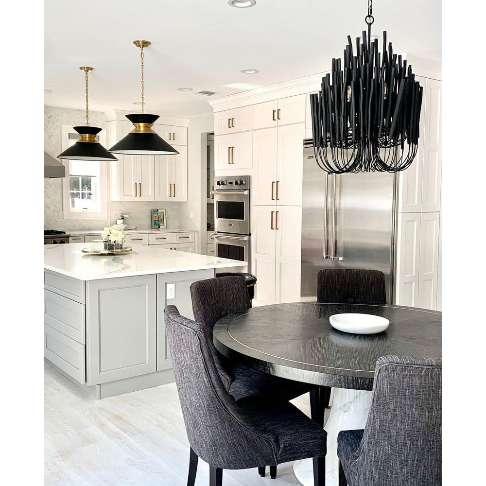 Люстра черная с несколькими ярусами деревянных палочек Bright Wooden Chandelier