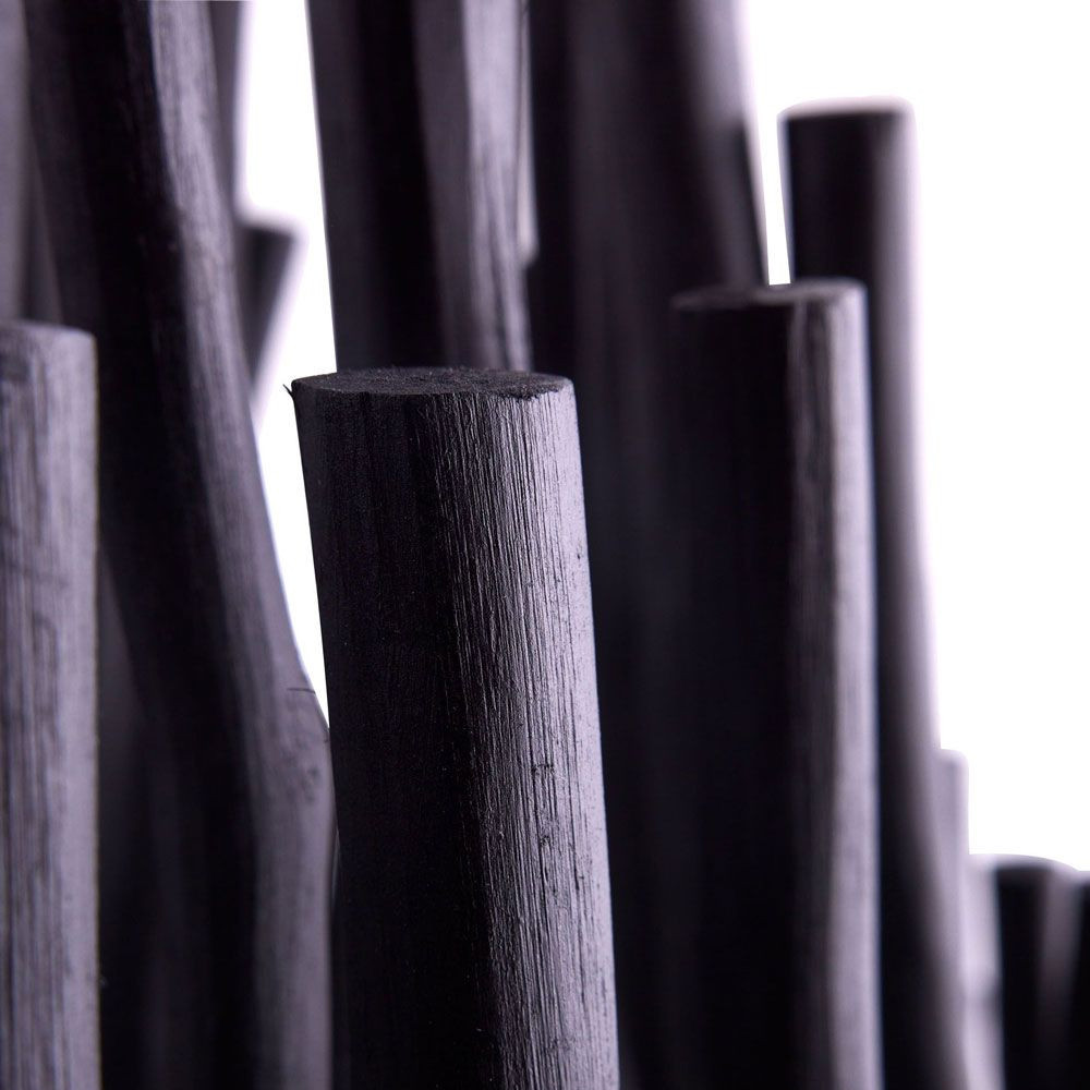 Люстра черная с несколькими ярусами деревянных палочек Bright Wooden Chandelier