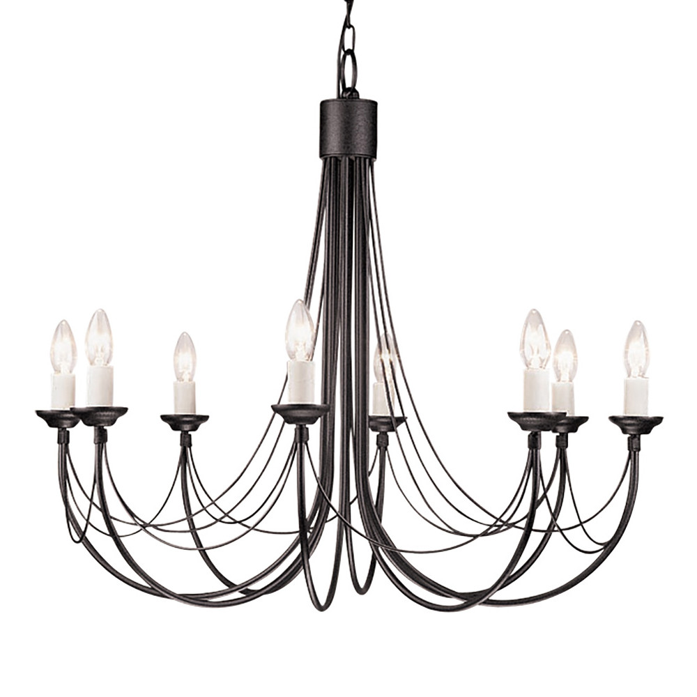 Люстра черного цвета ручной работы с канделябрами и переплетенной проволочной драпировкой Elstead Lighting