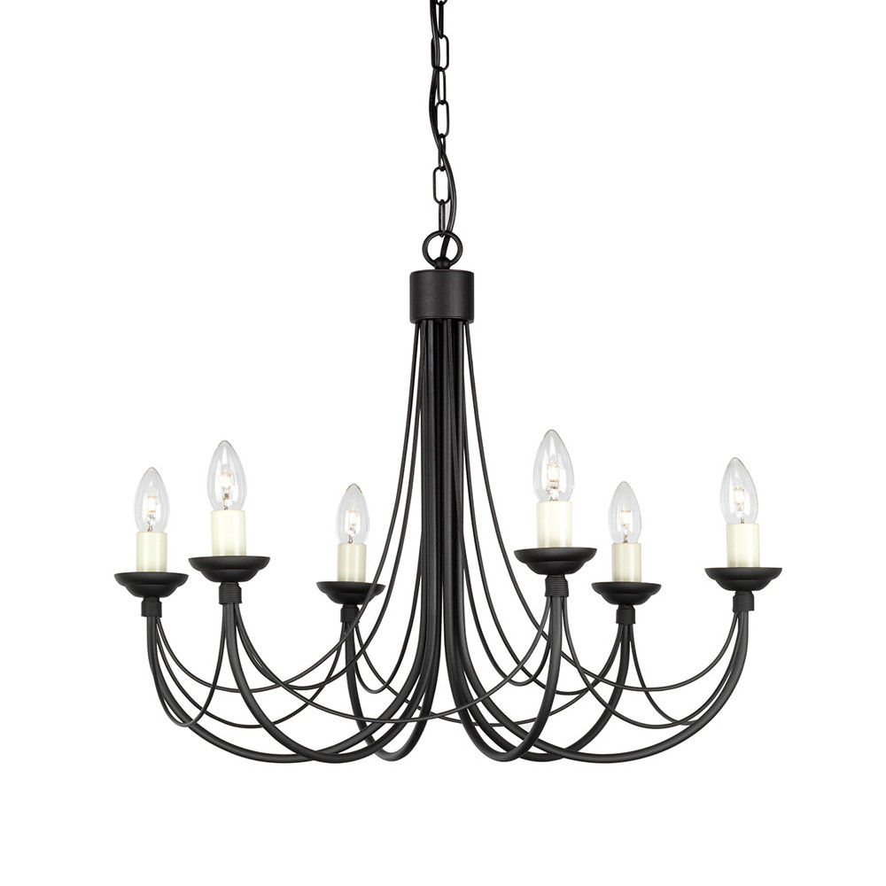 Люстра черного цвета ручной работы с канделябрами и переплетенной проволочной драпировкой Elstead Lighting