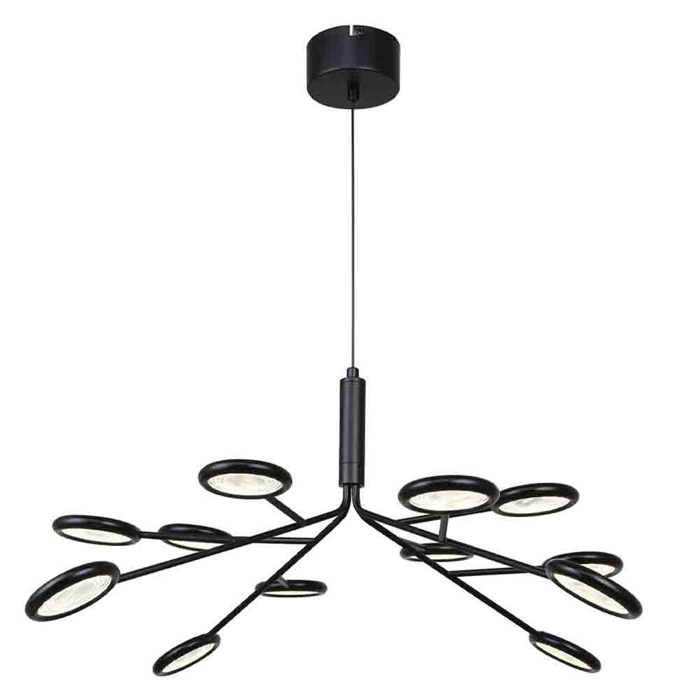 Люстра черного цвета с 12-ю круглыми плафонами Bendik Lighting