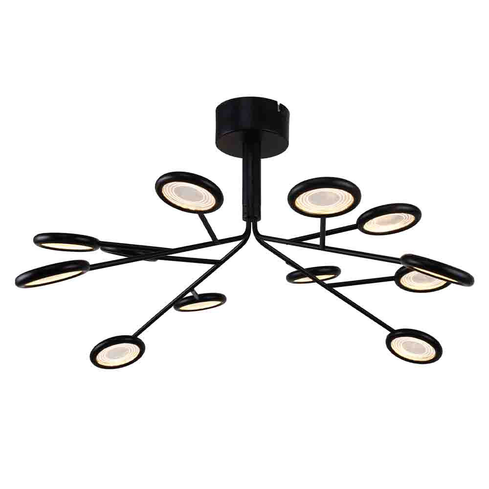 Люстра черного цвета с 12-ю круглыми плафонами Bendik Lighting