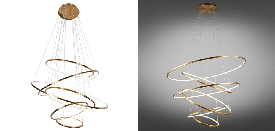 Люстра Шесть Колец Ring Horizontal Quintet Gold 6