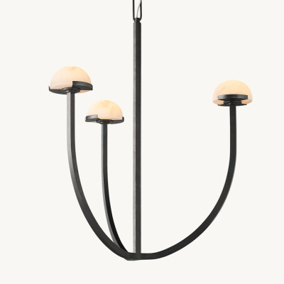 Люстрас 3-мя мраморными плафонами в форме купола Light Warm Light