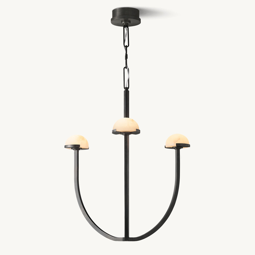 Люстрас 3-мя мраморными плафонами в форме купола Light Warm Light