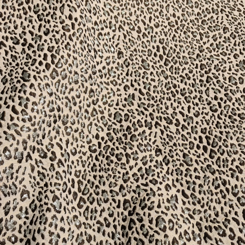 Мебельная ткань Жаккард коричневый животный принт 140 см T2-127