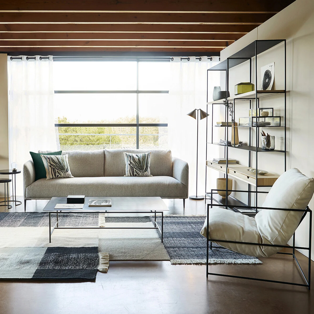 Металлический стеллаж с деревянными полками и ящиками Menzie Metal Wood Rack