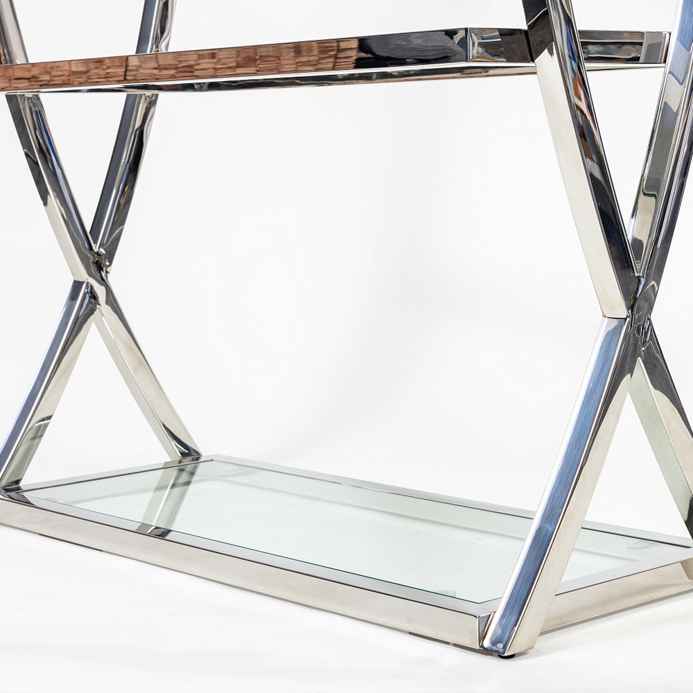 Металлический стеллаж со стеклянными полками Molecule