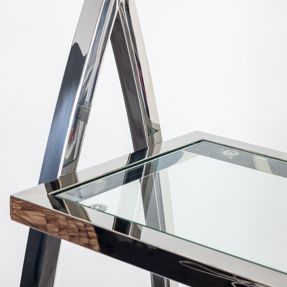 Металлический стеллаж со стеклянными полками Molecule